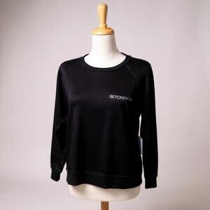 Beyond Yoga Oversized Sweatshirt NWT Sz XS Black Crew Neck Relaxed Pullover